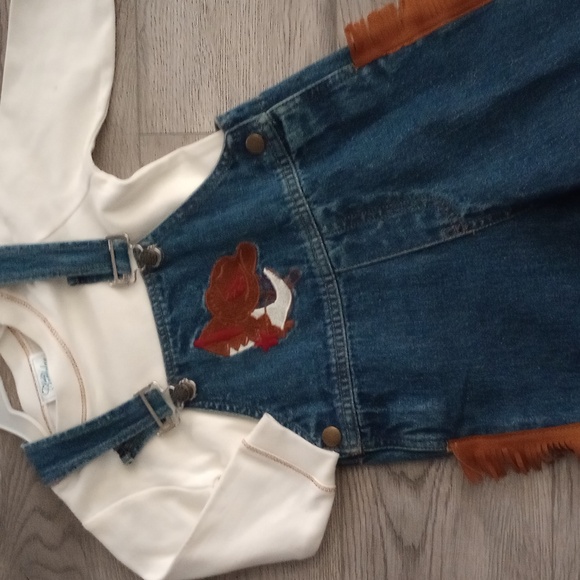 Little Cattleae Denim Overalls set - Picture 1 of 3